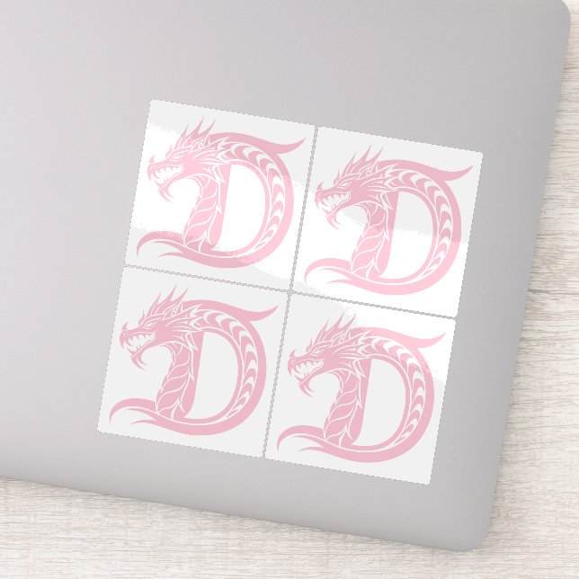 Drache gestalteter Buchstabe D, Drachenalphabet, M Aufkleber (Detail)
