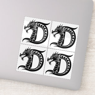 Drache gestalteter Buchstabe D, Drachenalphabet, M Aufkleber