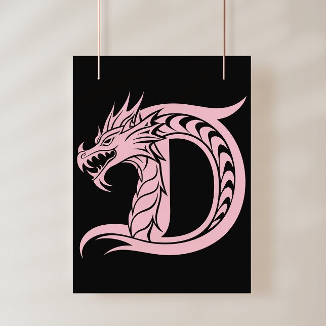 Drache gestalteter Buchstabe D, Drachenalphabet, M Fotodruck (Von Creator hochgeladen)