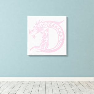 Drache gestalteter Buchstabe D, Drachenalphabet, M Leinwanddruck