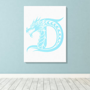 Drache gestalteter Buchstabe D, Drachenalphabet, M Leinwanddruck
