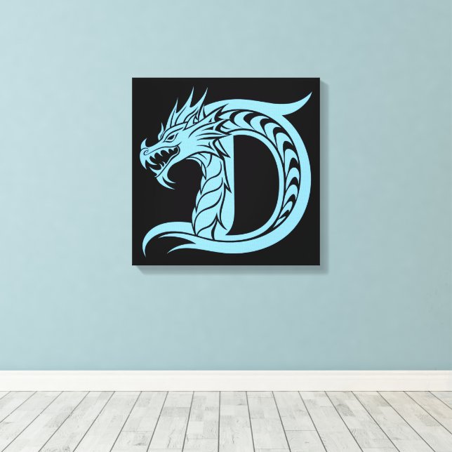 Drache gestalteter Buchstabe D, Drachenalphabet, M Leinwanddruck (Insitu (Holzboden))