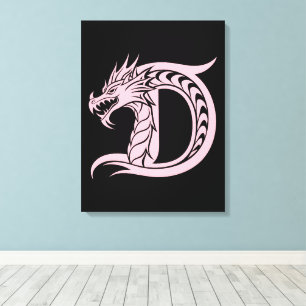 Drache gestalteter Buchstabe D, Drachenalphabet, M Leinwanddruck