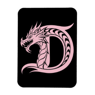 Drache gestalteter Buchstabe D, Drachenalphabet, M Magnet
