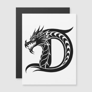 Drache gestalteter Buchstabe D, Drachenalphabet, M Magneteinladung