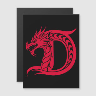 Drache gestalteter Buchstabe D, Drachenalphabet, M Magneteinladung