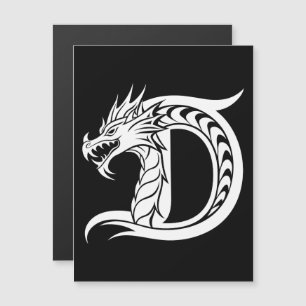Drache gestalteter Buchstabe D, Drachenalphabet, M Magneteinladung