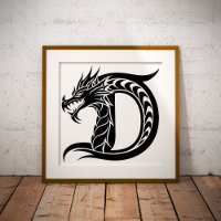 Drache gestalteter Buchstabe D, Drachenalphabet, M