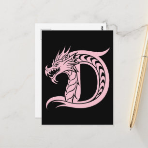 Drache gestalteter Buchstabe D, Drachenalphabet, M Postkarte