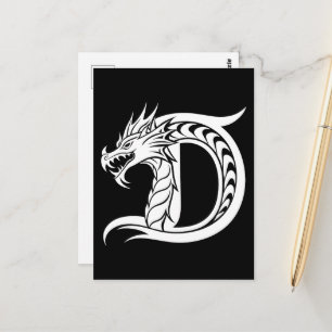 Drache gestalteter Buchstabe D, Drachenalphabet, M Postkarte