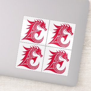 Drache gestalteter Buchstabe E, Drachenalphabet, M Aufkleber
