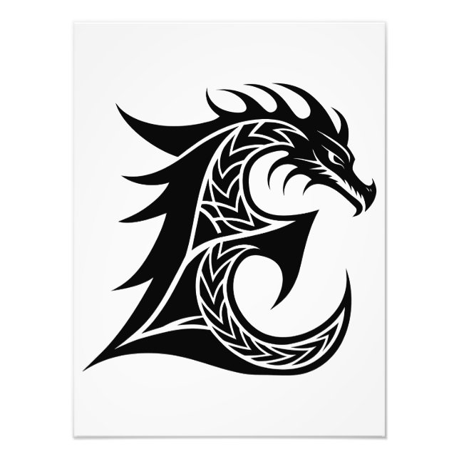 Drache gestalteter Buchstabe E, Drachenalphabet, M Fotodruck (Vorne)