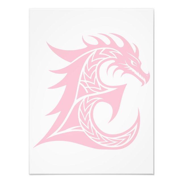 Drache gestalteter Buchstabe E, Drachenalphabet, M Fotodruck (Vorne)