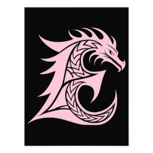 Drache gestalteter Buchstabe E, Drachenalphabet, M Fotodruck