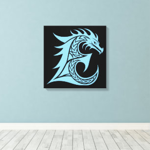 Drache gestalteter Buchstabe E, Drachenalphabet, M Leinwanddruck