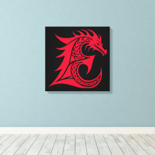 Drache gestalteter Buchstabe E, Drachenalphabet, M Leinwanddruck
