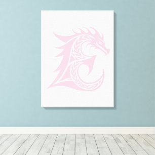 Drache gestalteter Buchstabe E, Drachenalphabet, M Leinwanddruck