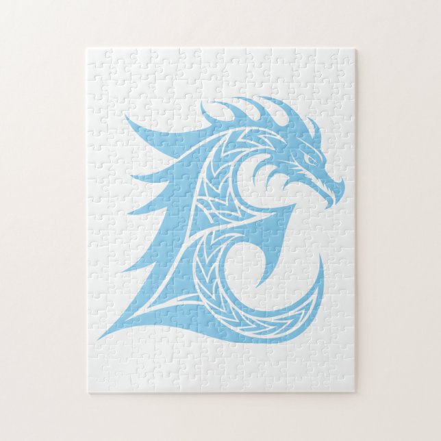 Drache gestalteter Buchstabe E, Drachenalphabet, M Puzzle (Vertikal)