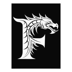 Drache gestalteter Buchstabe F, Drachenalphabet, M Fotodruck