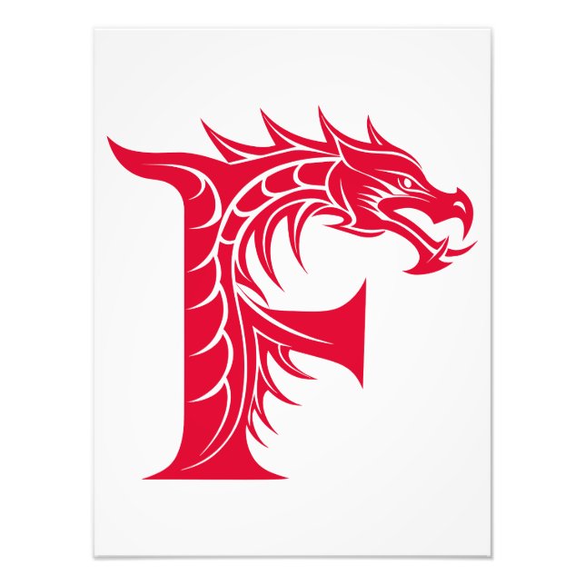 Drache gestalteter Buchstabe F, Drachenalphabet, M Fotodruck (Vorne)
