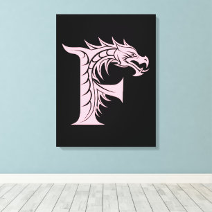 Drache gestalteter Buchstabe F, Drachenalphabet, M Leinwanddruck