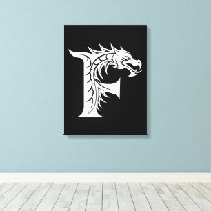 Drache gestalteter Buchstabe F, Drachenalphabet, M Leinwanddruck