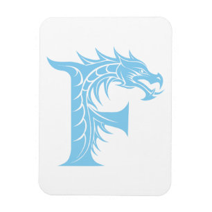 Drache gestalteter Buchstabe F, Drachenalphabet, M Magnet