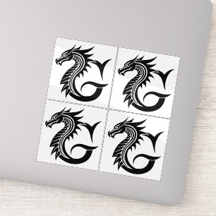 Drache gestalteter Buchstabe G, Drachenalphabet, M Aufkleber