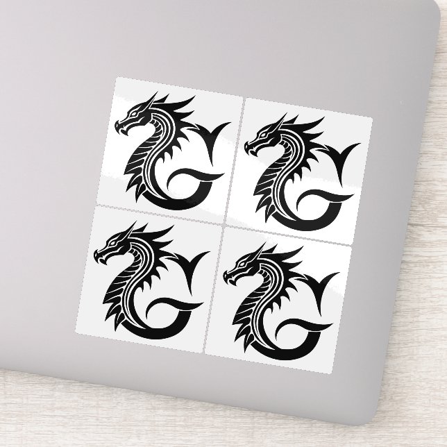 Drache gestalteter Buchstabe G, Drachenalphabet, M Aufkleber (Detail)