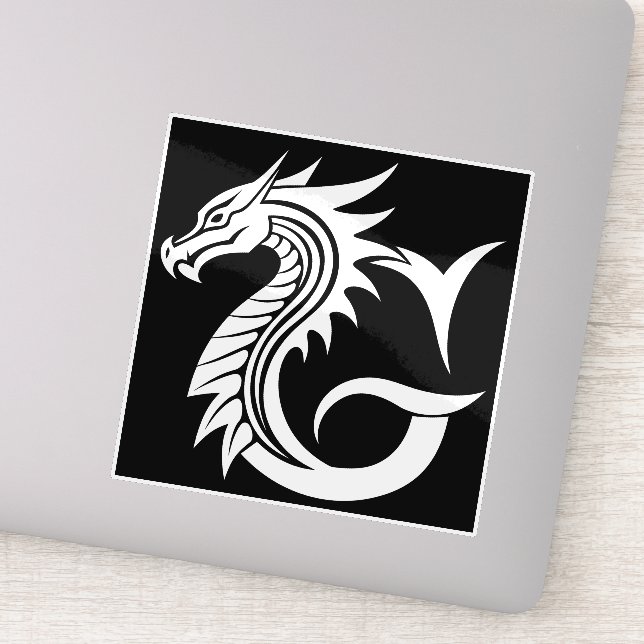 Drache gestalteter Buchstabe G, Drachenalphabet, M Aufkleber (Detail)