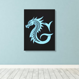 Drache gestalteter Buchstabe G, Drachenalphabet, M Leinwanddruck