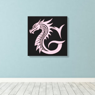 Drache gestalteter Buchstabe G, Drachenalphabet, M Leinwanddruck