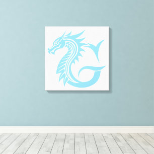 Drache gestalteter Buchstabe G, Drachenalphabet, M Leinwanddruck