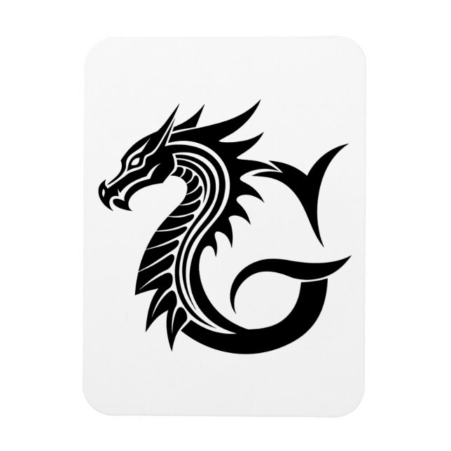 Drache gestalteter Buchstabe G, Drachenalphabet, M Magnet (Vertikal)