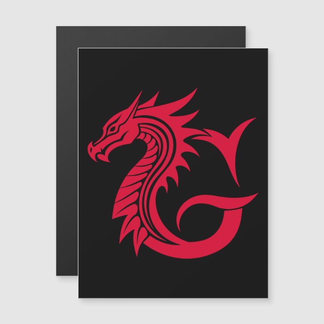 Drache gestalteter Buchstabe G, Drachenalphabet, M Magneteinladung (Vorne/Hinten)
