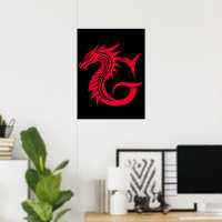 Drache gestalteter Buchstabe G, Drachenalphabet, M