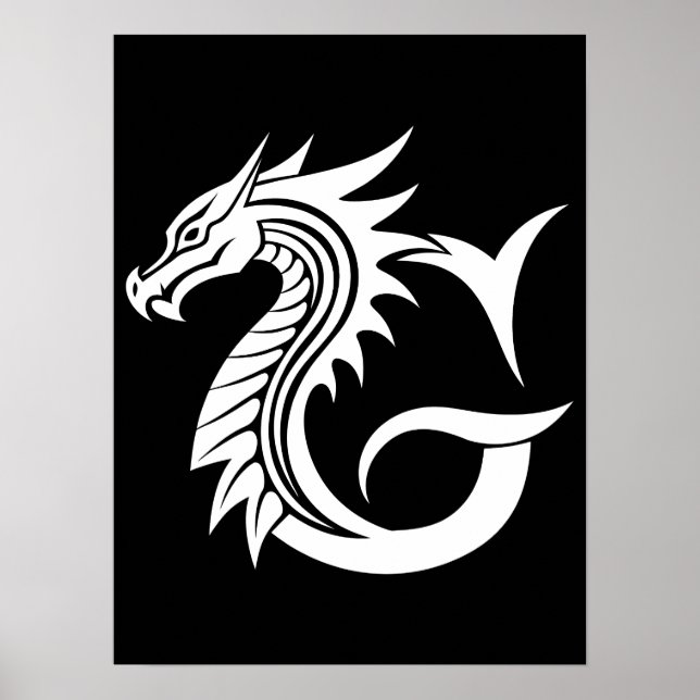 Drache gestalteter Buchstabe G, Drachenalphabet, M Poster (Vorne)