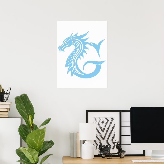 Drache gestalteter Buchstabe G, Drachenalphabet, M Poster (Heimbüro)