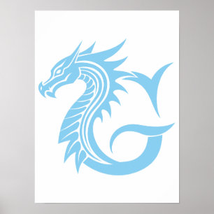 Drache gestalteter Buchstabe G, Drachenalphabet, M Poster