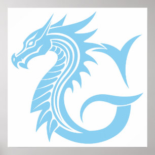 Drache gestalteter Buchstabe G, Drachenalphabet, M Poster
