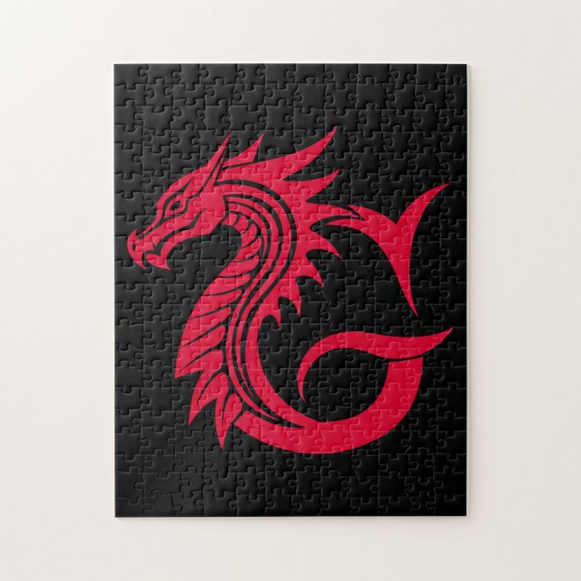 Drache gestalteter Buchstabe G, Drachenalphabet, M Puzzle (Vertikal)