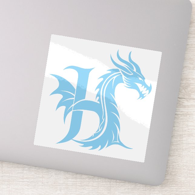 Drache gestalteter Buchstabe H, Drachenalphabet, M Aufkleber (Detail)