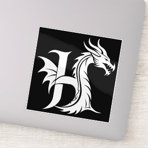 Drache gestalteter Buchstabe H, Drachenalphabet, M Aufkleber