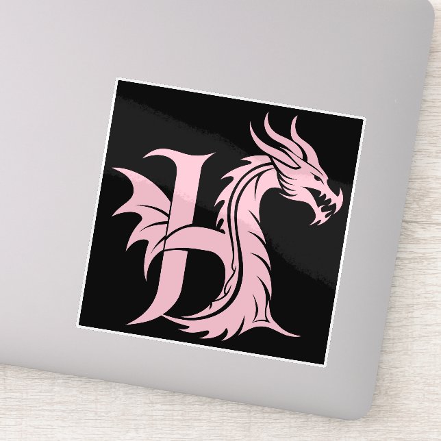 Drache gestalteter Buchstabe H, Drachenalphabet, M Aufkleber (Detail)