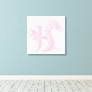 Drache gestalteter Buchstabe H, Drachenalphabet, M Leinwanddruck