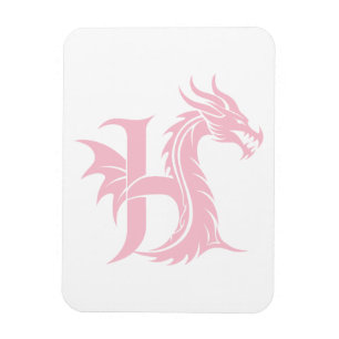 Drache gestalteter Buchstabe H, Drachenalphabet, M Magnet