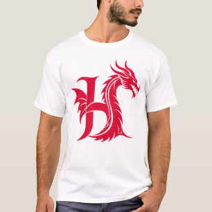 Drache gestalteter Buchstabe H, Drachenalphabet, M T-Shirt