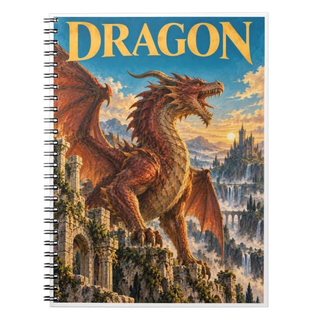 Drache, Gothic-Fantasy-Monster Notizblock (Vorderseite)