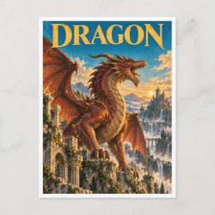 Drache, Gothic Fantasy Monster Postkarte