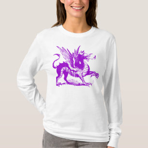 Drache Gravur - Lila T-Shirt